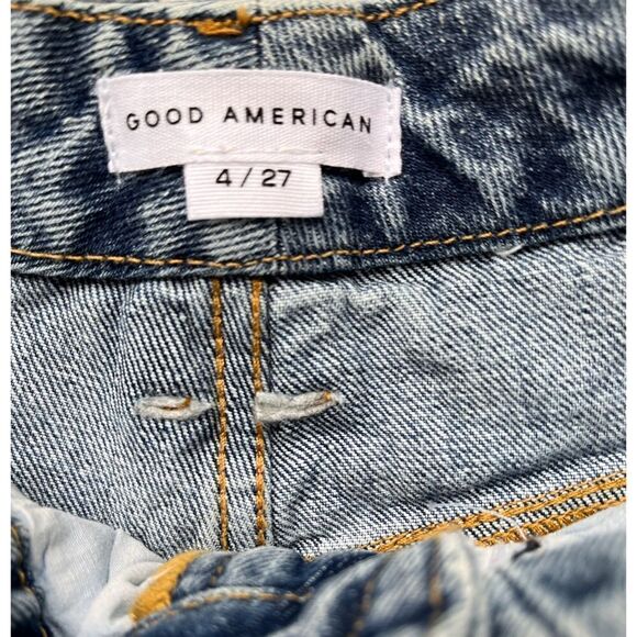 NWT Good American 90’s Duster Straight Leg Jeans in Blue950, Size 4 - Picture 9 of 16